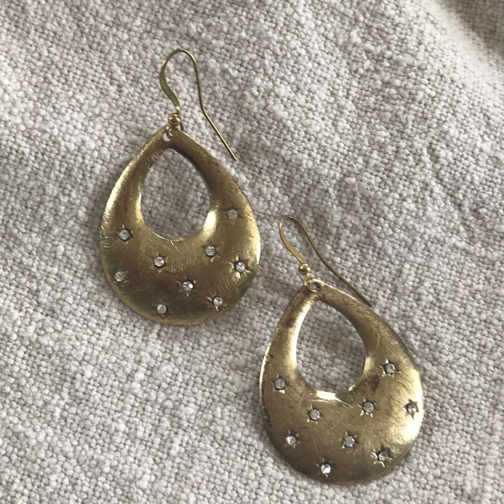 Gold dangle earrings - Picture 3 of 3